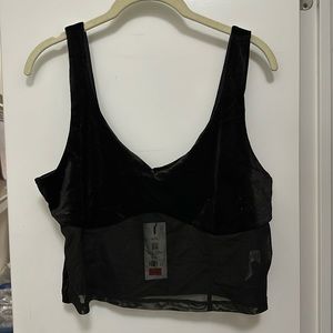 BNWT Dynamite velvet and mesh bustier crop top